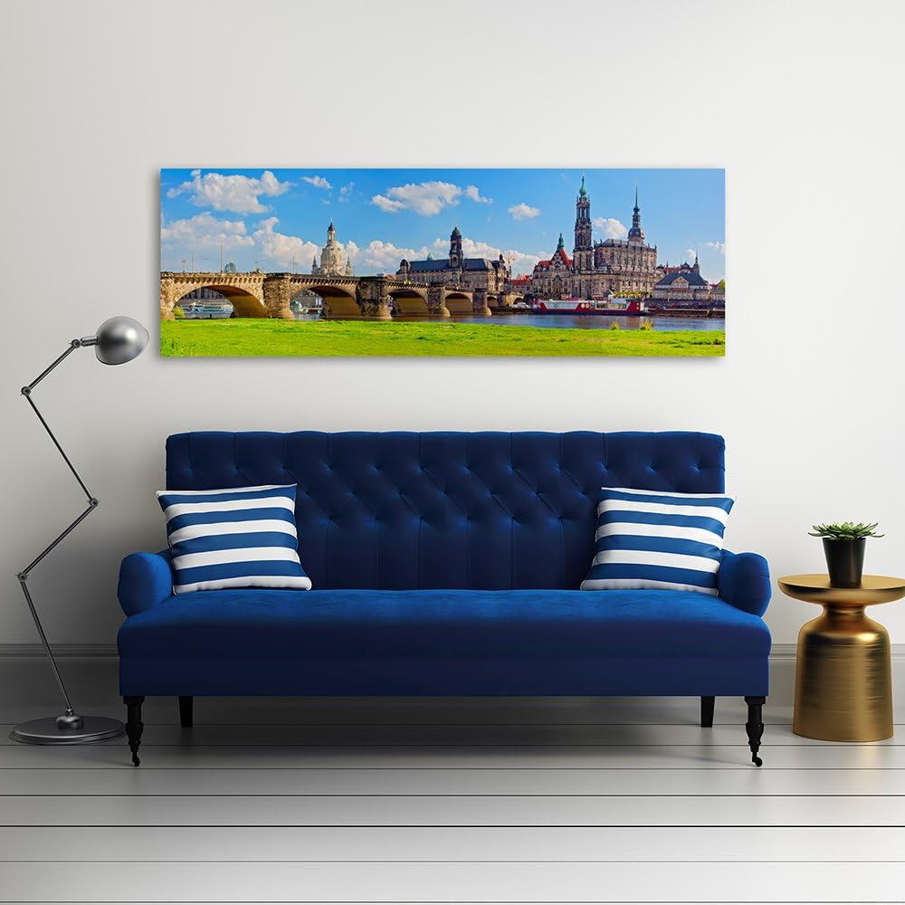 Feeby. Leinwandbild, Bilder, Wand Bild, Wandbilder, Kunstdruck 150x60 cm, DRESDEN ELBE VALLEY, DEUTS