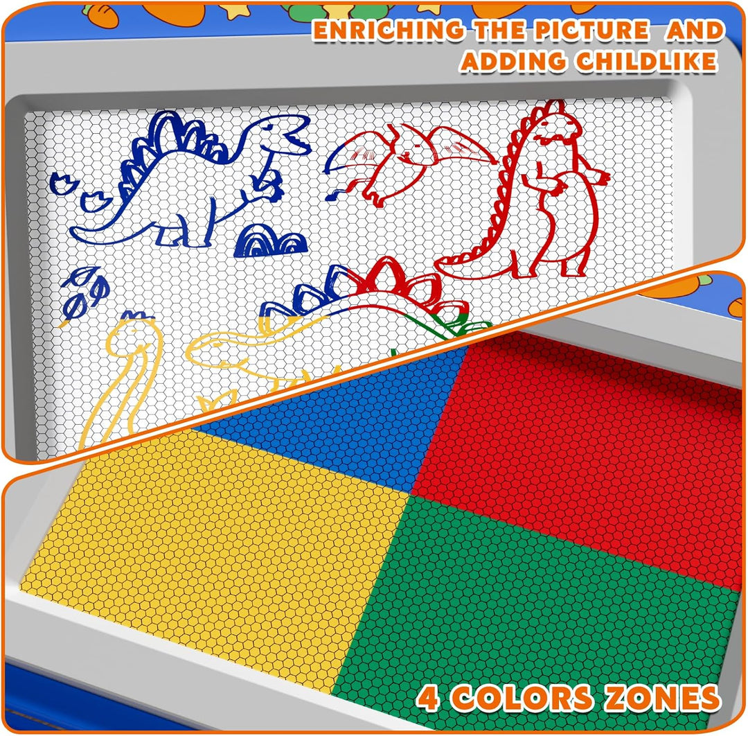 XL Magnetische Zaubertafel für Kinder, Maltafel mit Stempel & Stift, Lernspielzeug & Reisegrösse, Ge