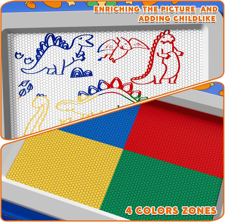 XL Magnetische Zaubertafel für Kinder, Maltafel mit Stempel & Stift, Lernspielzeug & Reisegrösse, Ge