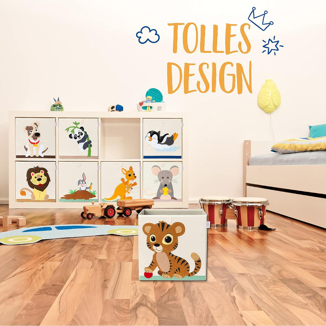 Premium Aufbewahrungsbox Kallax Kinder - 8 Motive (33x33x33cm) | Grösse passend als Kallax Boxen Kin