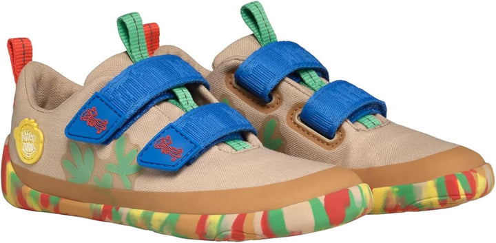Affenzahn Halbschuh Baumwolle Lucky Klettverschluss Vegan rutschfest Flexibel für den Sommer in Grös