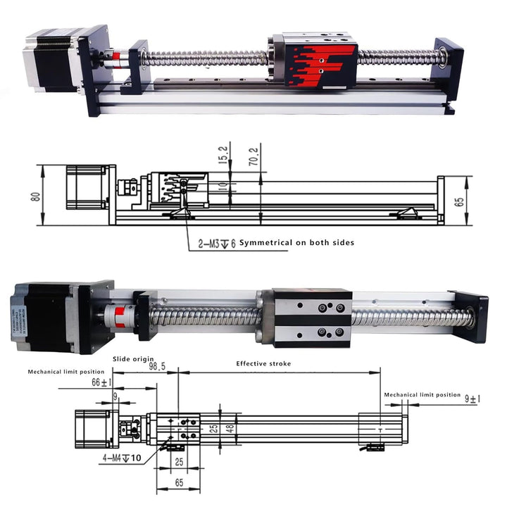 FUYU FSK40 Linearführungsschiene Kugelumlaufspindel Linearaktuator LinearführungenCNC Nema 23 Schrit