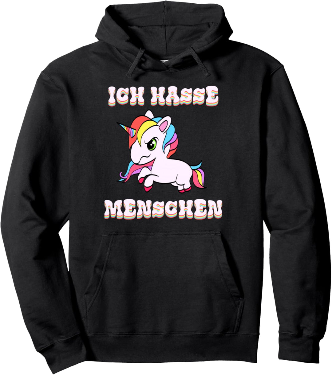 Lustiges Ich Hasse Menschen Einhorn T-Shirt Geschenk Neu Pullover Hoodie