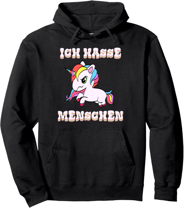 Lustiges Ich Hasse Menschen Einhorn T-Shirt Geschenk Neu Pullover Hoodie