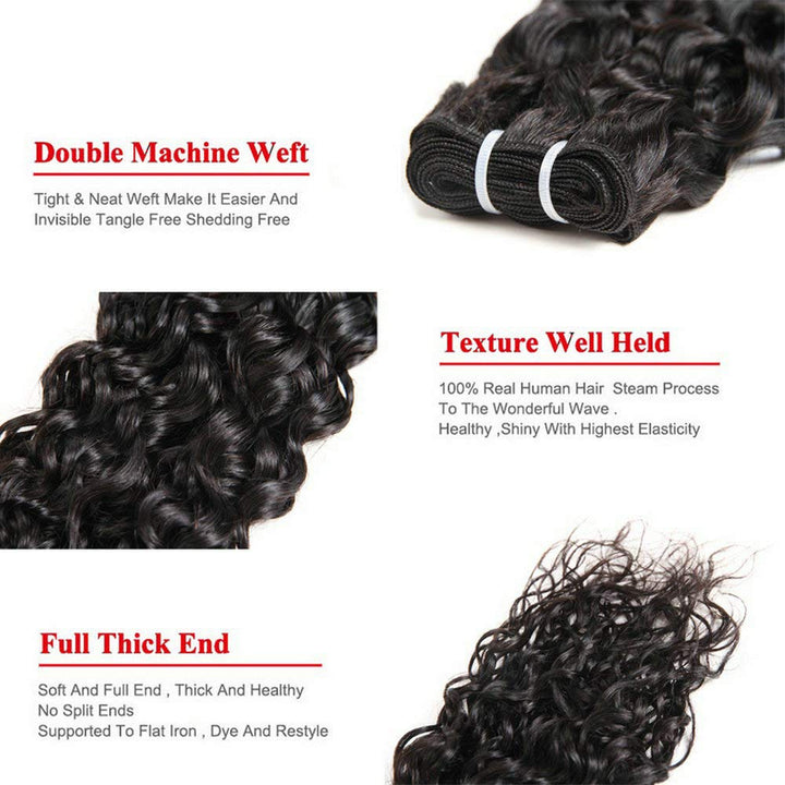 Ladiary Hair Brazilian Hair Bundle Water Wave Human Hair 3 Bundles 12 14 16 Zoll Curly Hair Weave 10