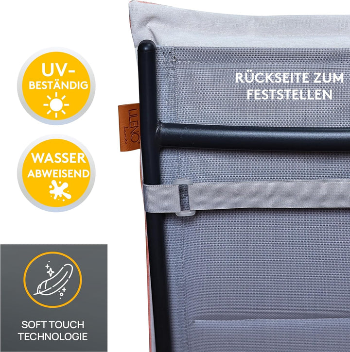 LILENO HOME Gartenstuhl Auflagen [2er Set - Hochlehner] in Lachs - Bequeme Liegen als Sitzauflagen f