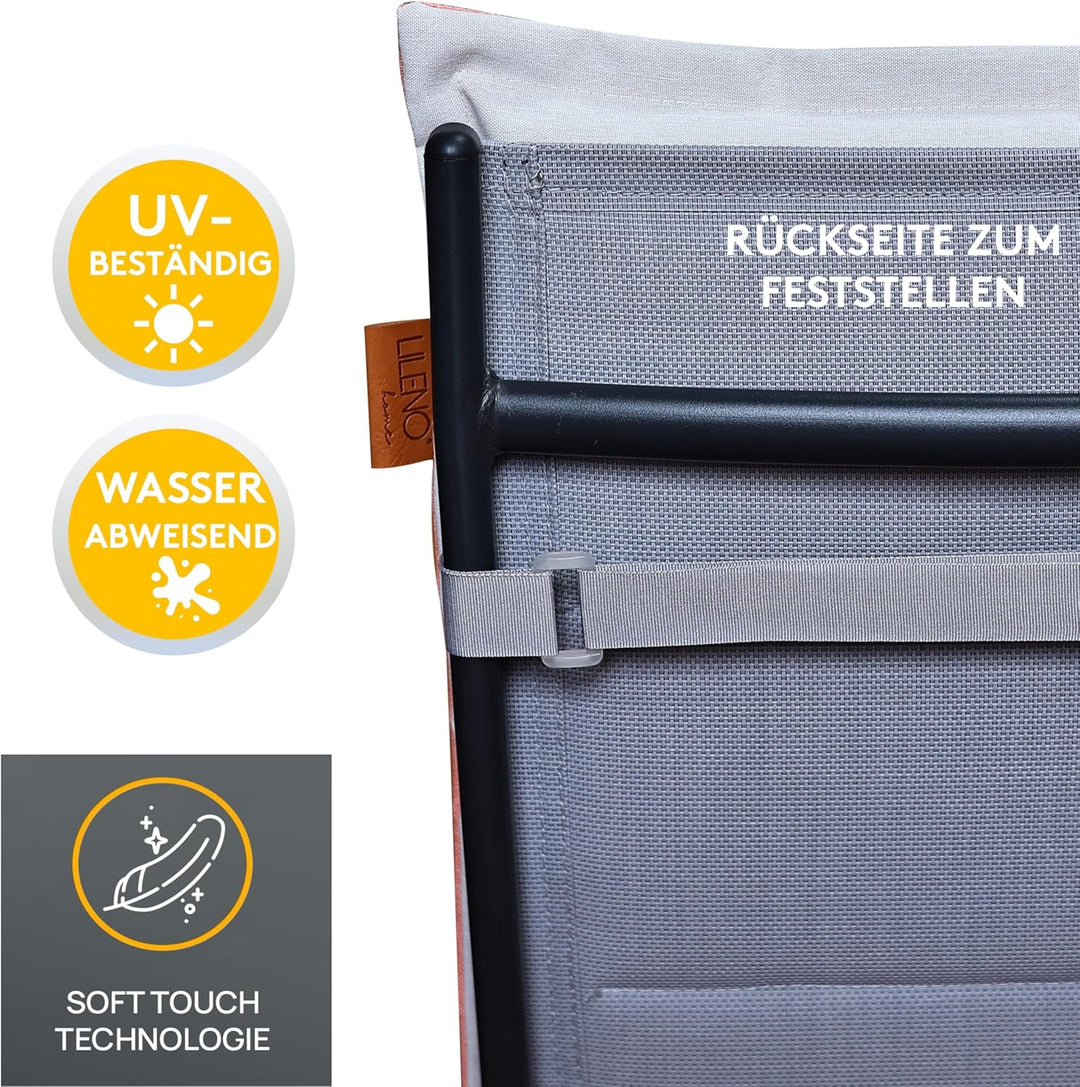 LILENO HOME Gartenstuhl Auflagen [2er Set - Niedriglehner] in Lachs - Bequeme Liegen als Sitzauflage