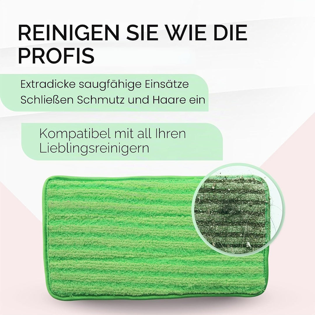 Turbo Microfiber Bodenwischer Ersatzbezug - 2 Stück Mikrofaser Ersatzbezüge für 30cm Wischmopp und S