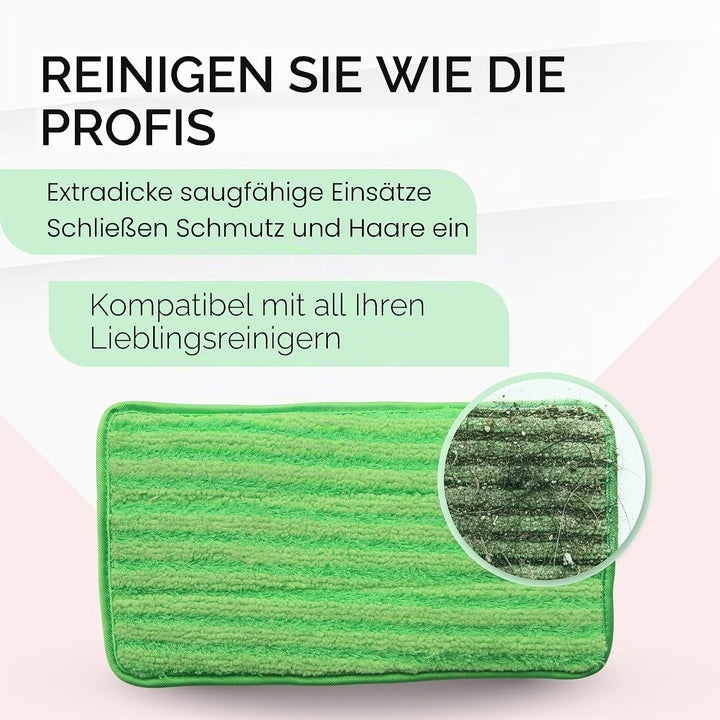 Turbo Microfiber Bodenwischer Ersatzbezug - 2 Stück Mikrofaser Ersatzbezüge für 30cm Wischmopp und S