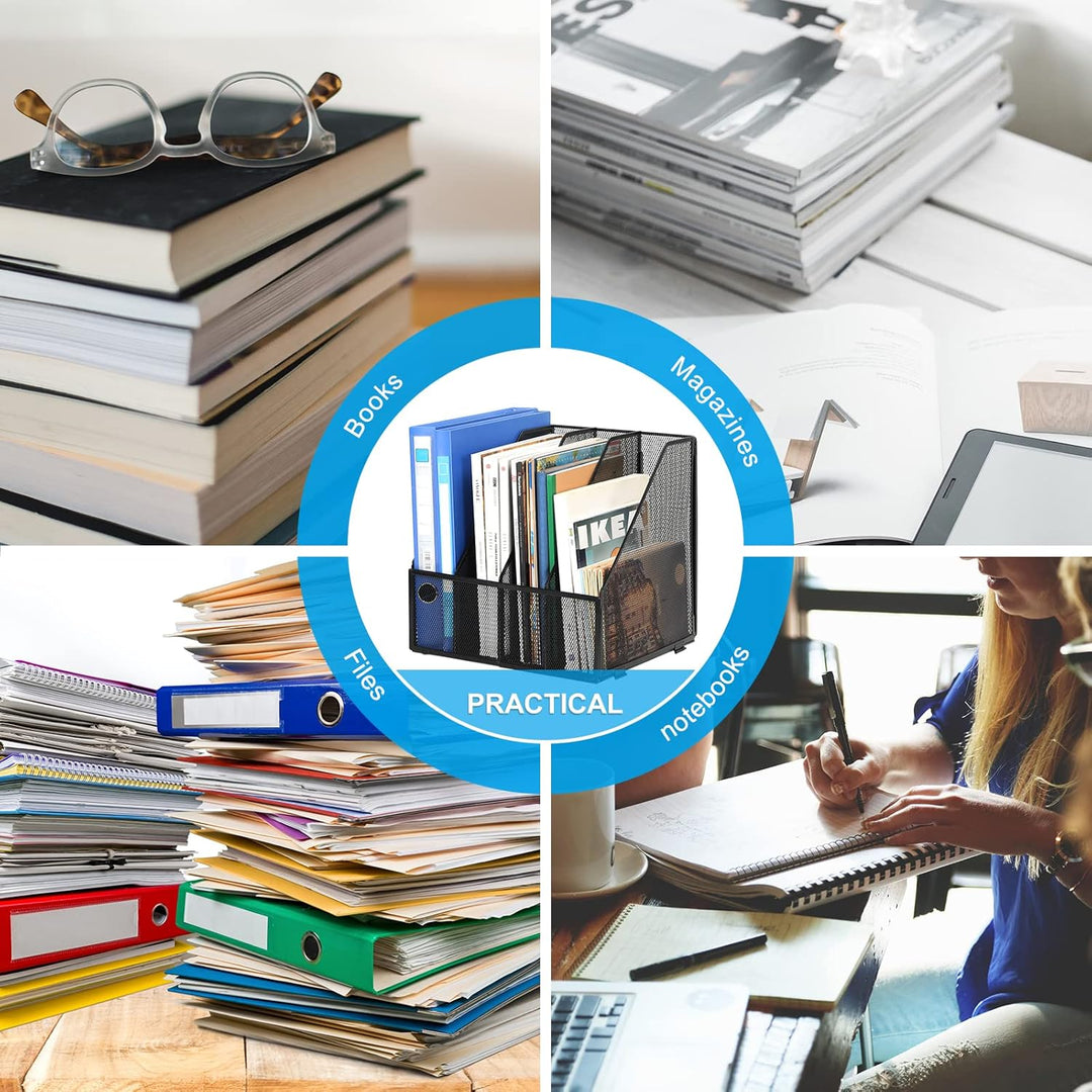 EasyPAG 4 Ablagefächer A4 Metall Büro Schreibtisch Organizer Akten Dokumenten Ablage Zeitschriften H