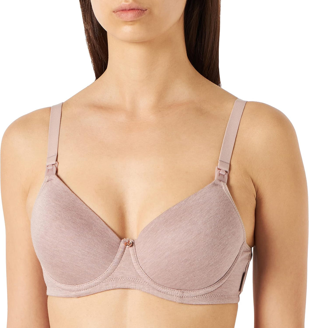 Noppies Damen Cotton Comfort Nursing Bra Gepolsterter BH 85C Bark Melange - P865, 85C Bark Melange -