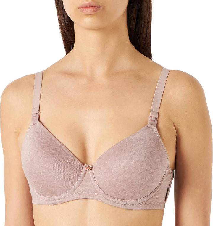 Noppies Damen Cotton Comfort Nursing Bra Gepolsterter BH 80C Bark Melange - P865, 80C Bark Melange -