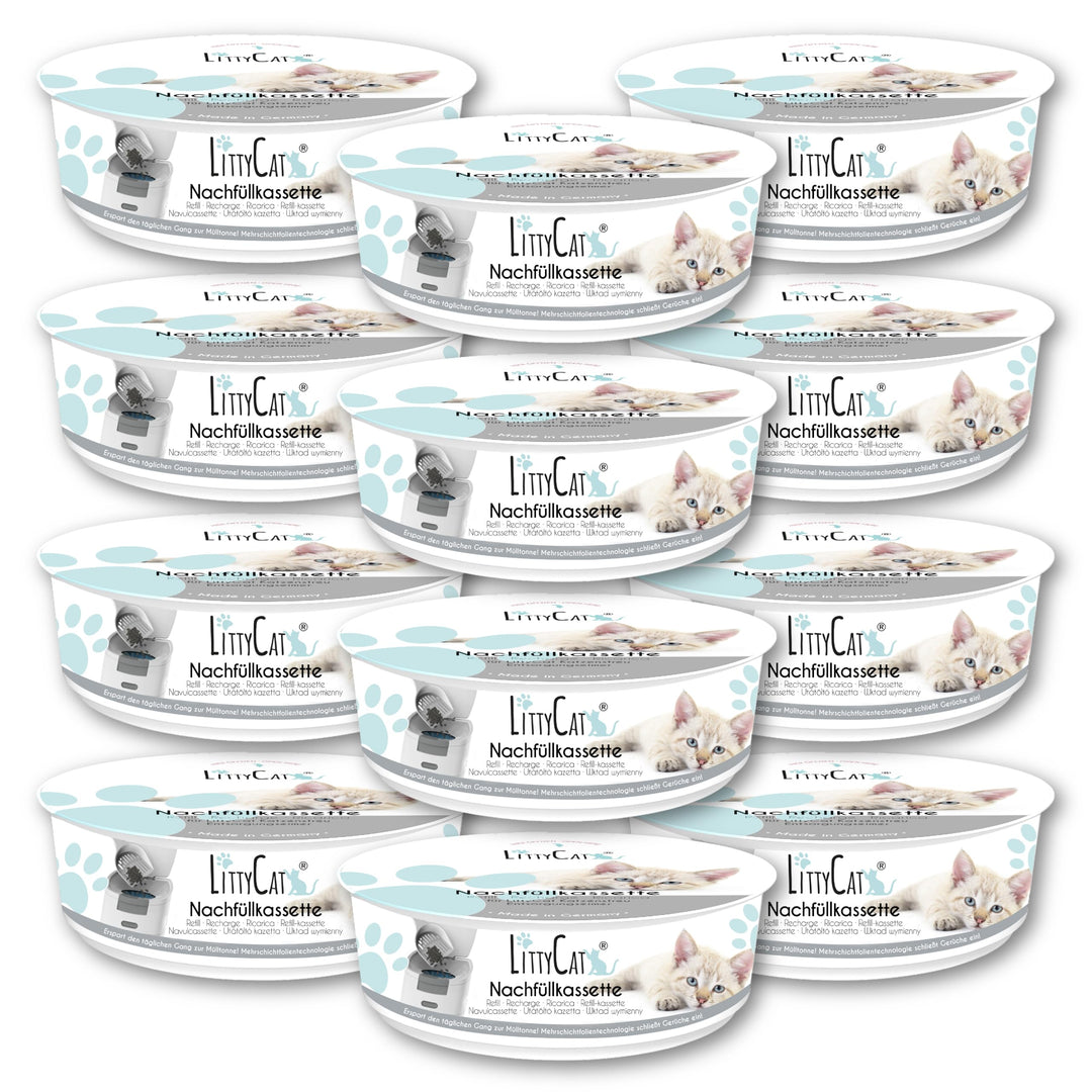 Littycat Nachfüllkassetten für Littycat Katzenstreuentsorgungseimer - 12er Pack (12er
