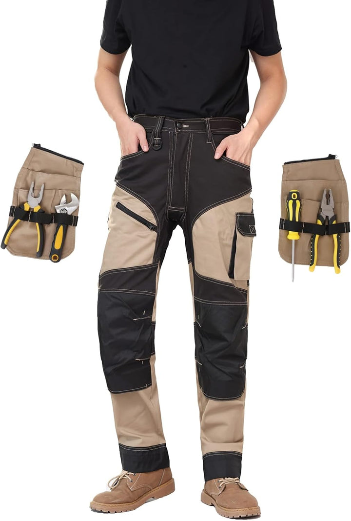 WORK IDEA Arbeitshosen männer, Hose mit multifunktionalen Taschen, Hose mit abnehmbaren Flugtaschen,
