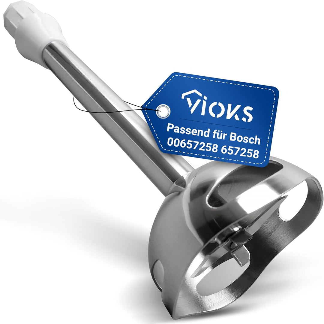 VIOKS Mixfuss Ersatz für Bosch 00657258 657258 Pürierstab Handrührer für ErgoMixx Weiss Edelstahl mi