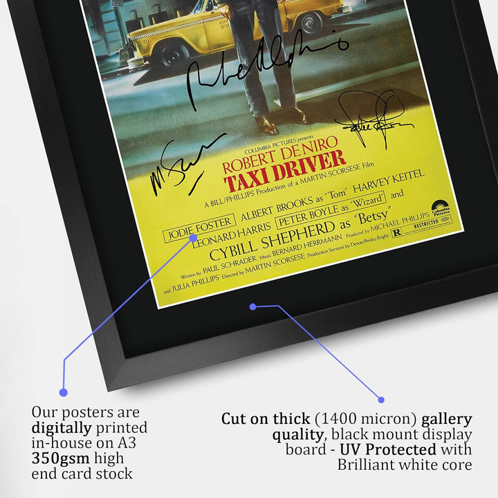 HWC Trading Taxi Driver A3 Gerahmte Signiert Gedruckt Autogramme Bild Druck-Fotoanzeige Geschenk Für