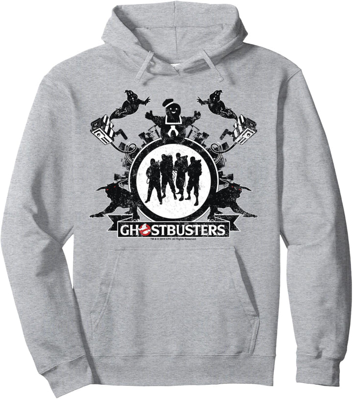 Ghostbusters Group Shot Silhouette Distressed Poster Pullover Hoodie