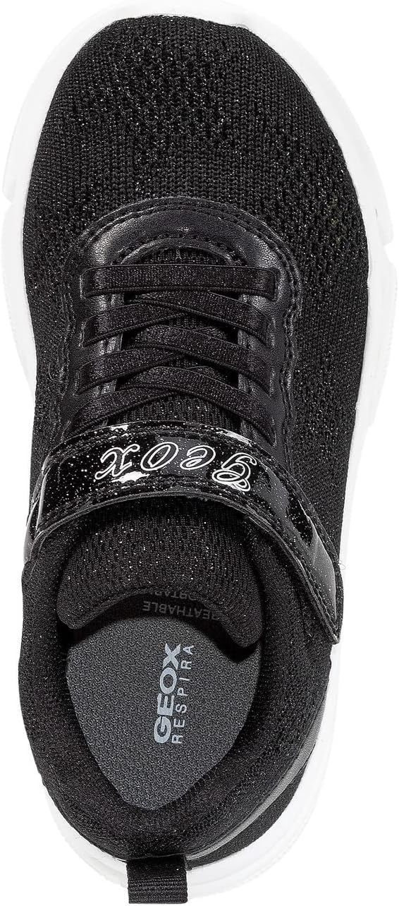 Geox Mädchen J Aril Girl Sneaker 24 EU Schwarz, 24 EU Schwarz