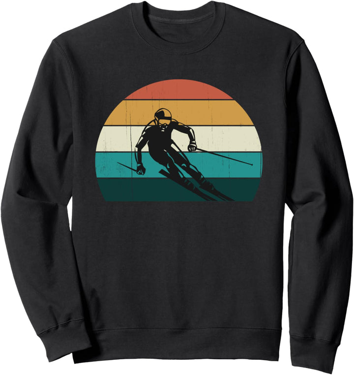 Retro Mountain Skifahrer Vintage Downhill Ski Piste Geschenk Sweatshirt