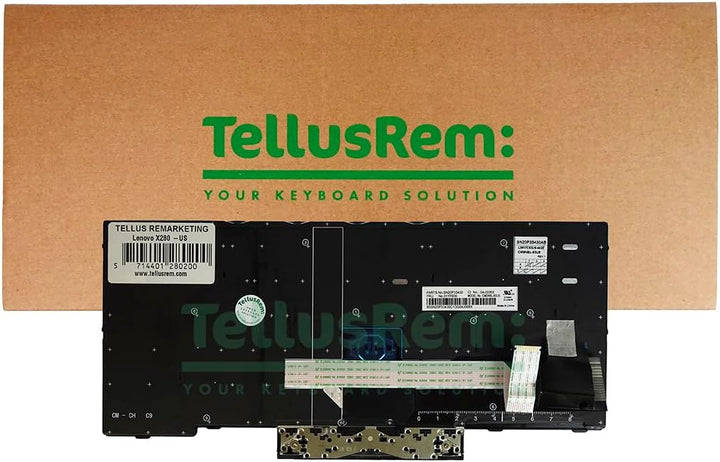 TellusRem ersatztastatur US Nicht Hintergrundbeleuchtung für Lenovo Thinkpad X280 X390 X395 Non-Back