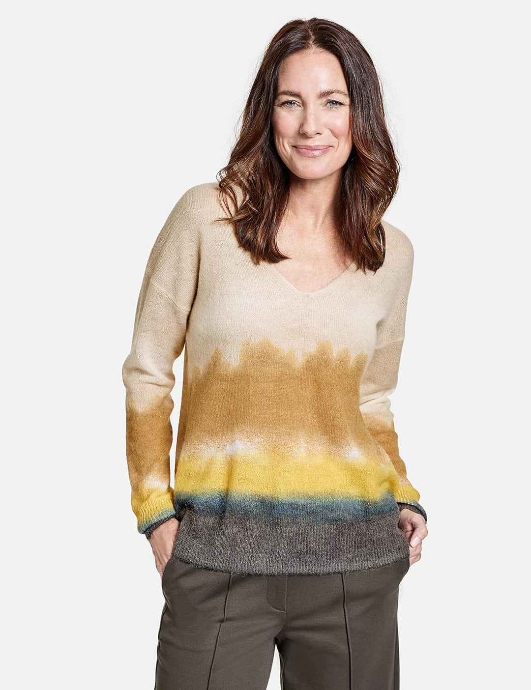 GERRY WEBER Damen 871010-35713 Pullover, Cedar/Leaf/Clay, 42