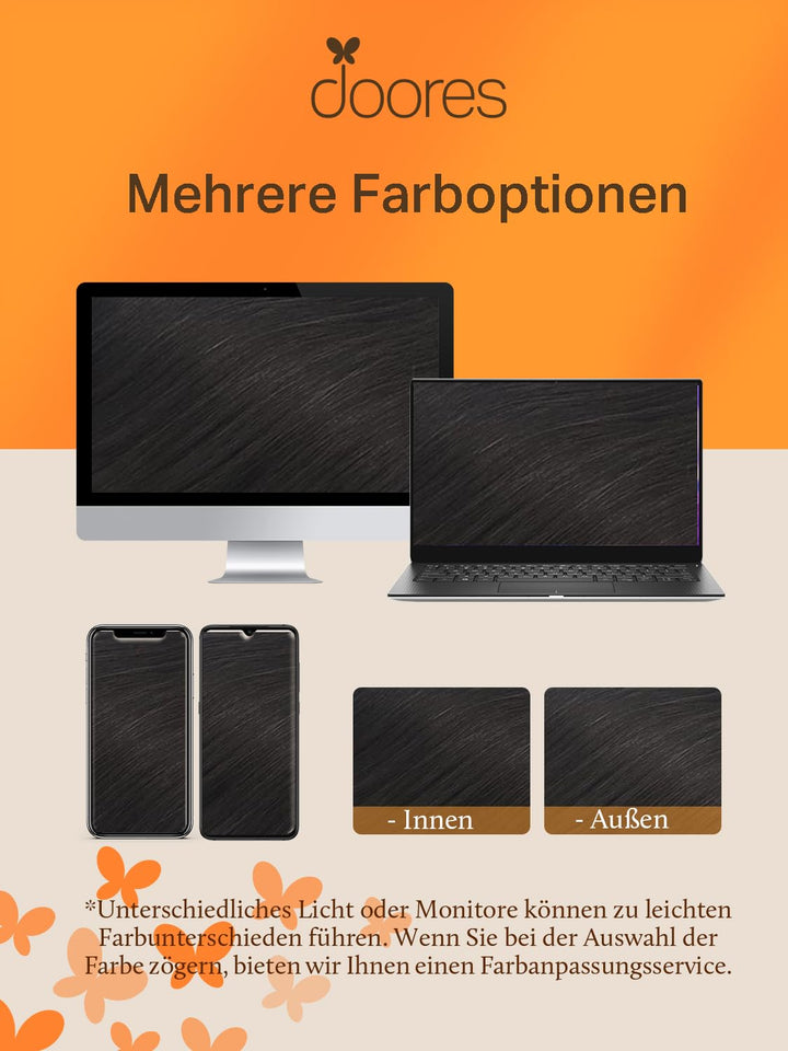 DOORES Tape Extensions Echthaar Natürliches Echthaar Tape in Menschliches Haar, Natürliches Schwarz