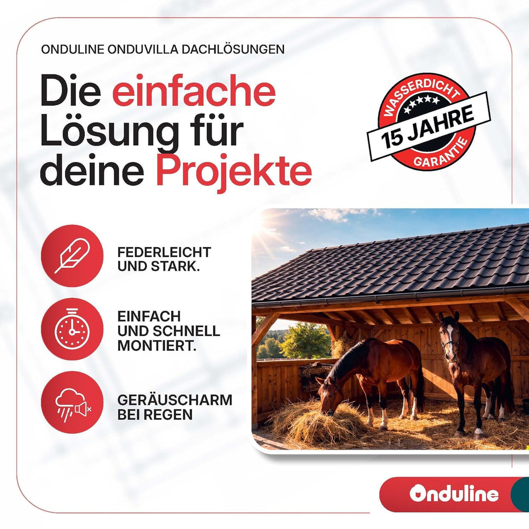 ONDUVILLA Dachplatten Bitumenwellplatten Dachsystem zum Verlegen-Dachmaterial wetterfest&langlebig–F