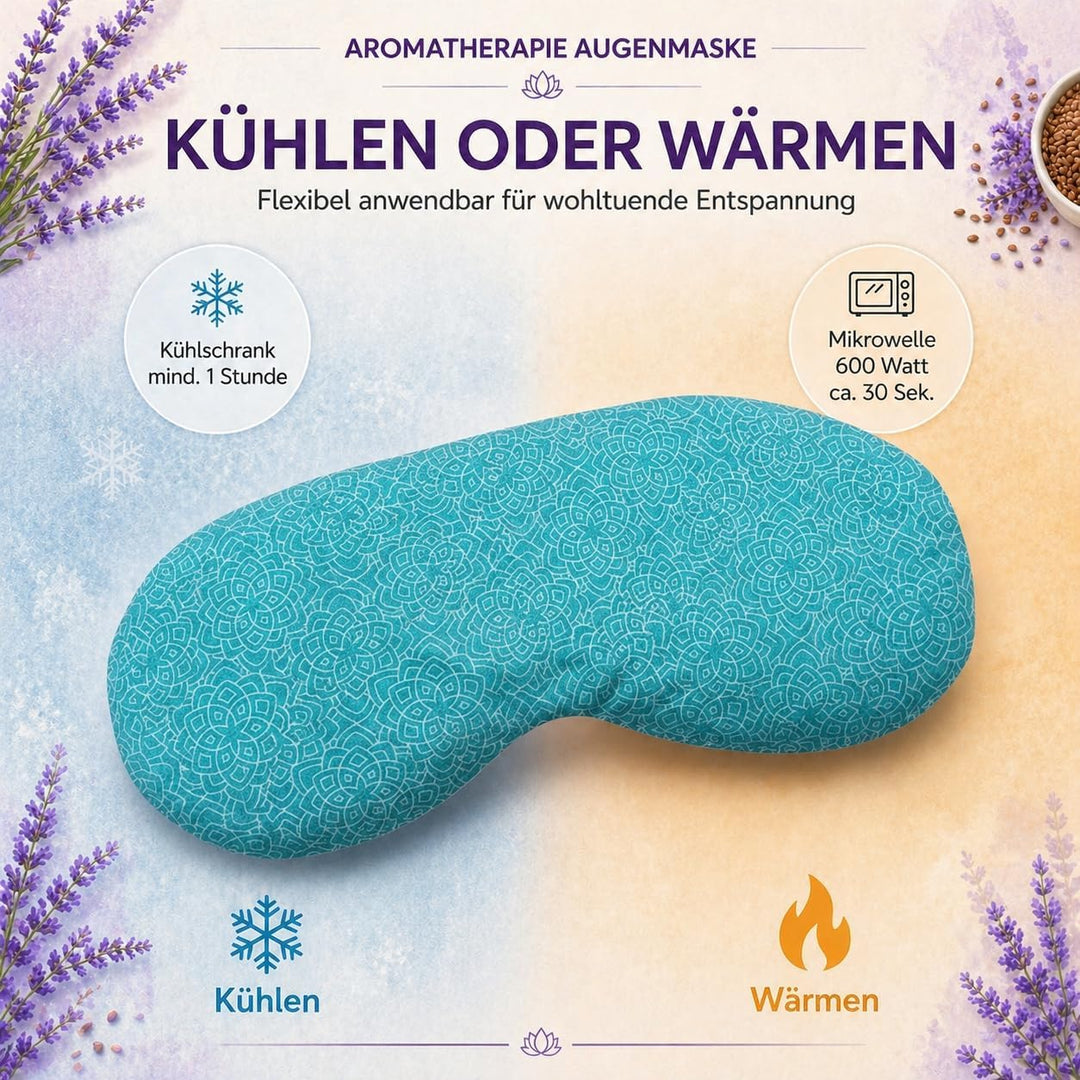 Augenkissen mit Leinsamen &amp; Lavendel Füllung I Waschbarer Baumwollbezug I Augenmaske zur Entspannung