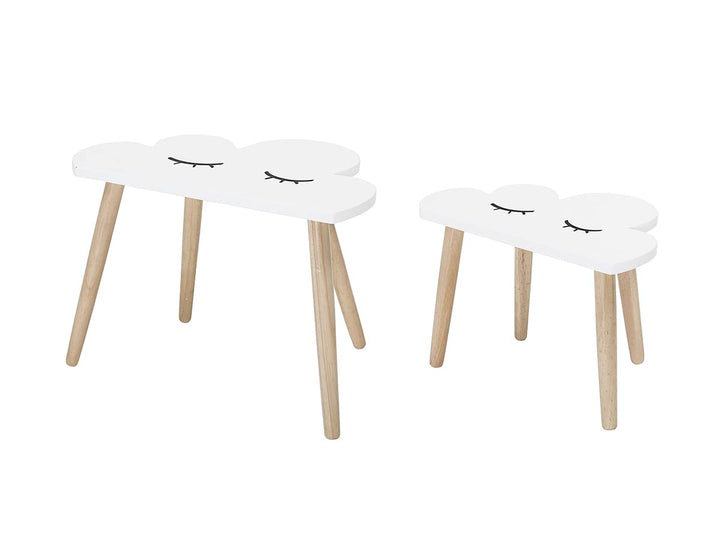 Bloomingville [W] Table, White, MDF,L45xH34xW27/L55xH46xW33 cm, Set of 2