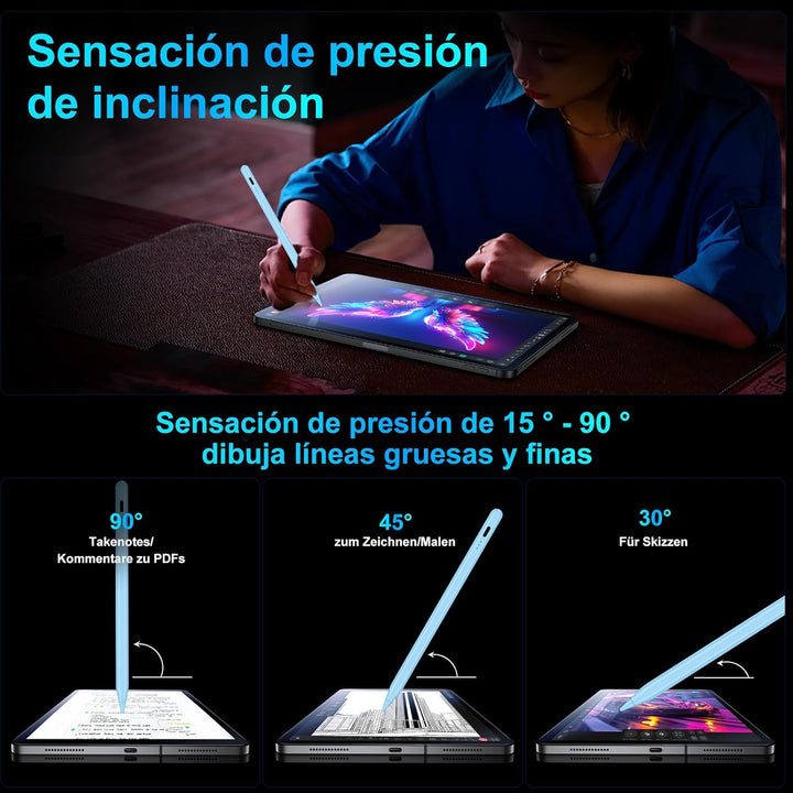 Variglas Stift für iPad 2018-2026-2 Schnellladung, Neigungssensitivität und Palm Rejection-Stylus fü