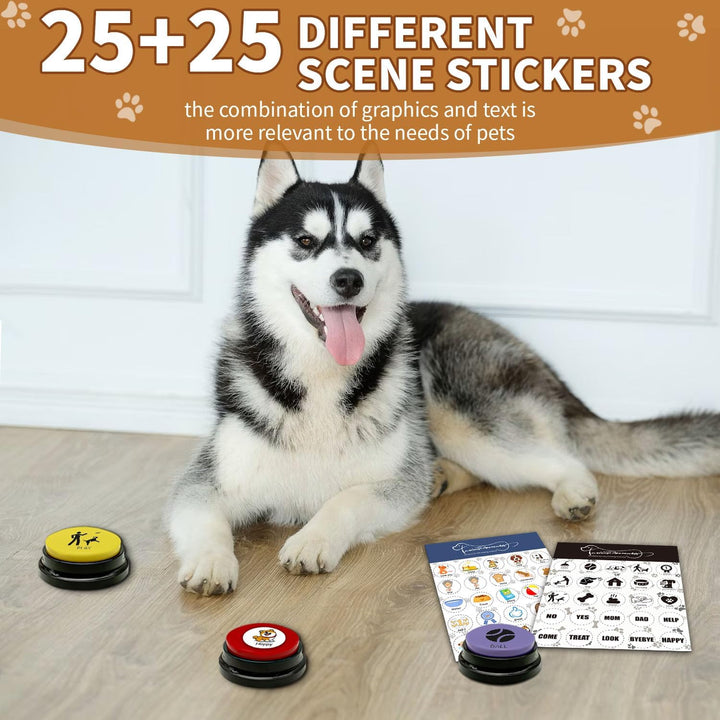 Satz von 6 Farben Hunde Button,Buzzer mit aufnahmefunktion Hunde, Haustier-Trainings,Hundeknopf für