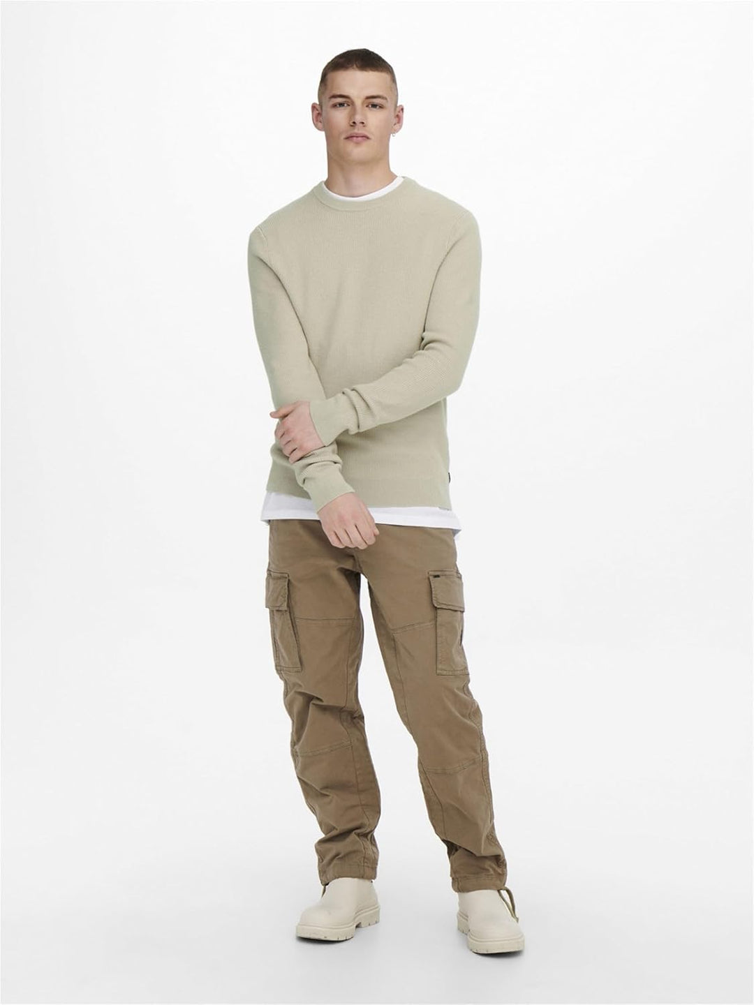 ONLY & SONS Male Strickpullover ONSPHIL Pullover XS Silver Lining, XS Silver Lining