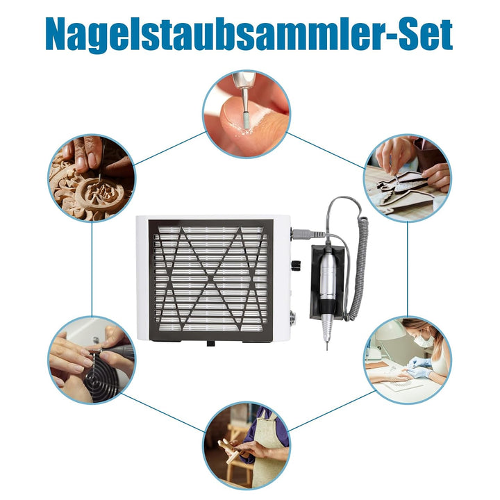 80W Profi Staubabsaugung für Nägel, Nagelstaubsauger mit Filter