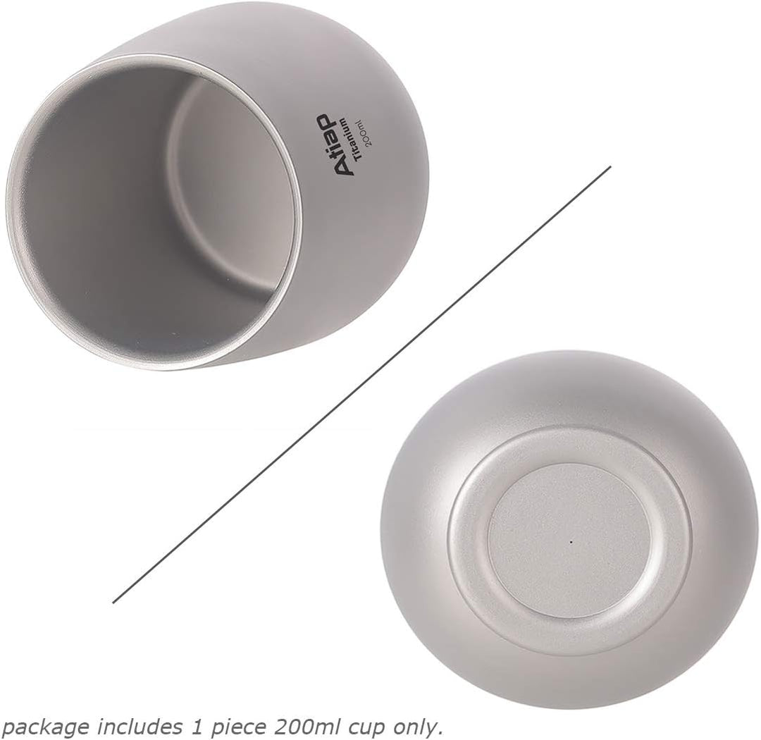 ATiAP Camping Mug Pot Cup, Titanium Water Tea Coffee Cup, Double Wall and Carry Bag Design, Suitable