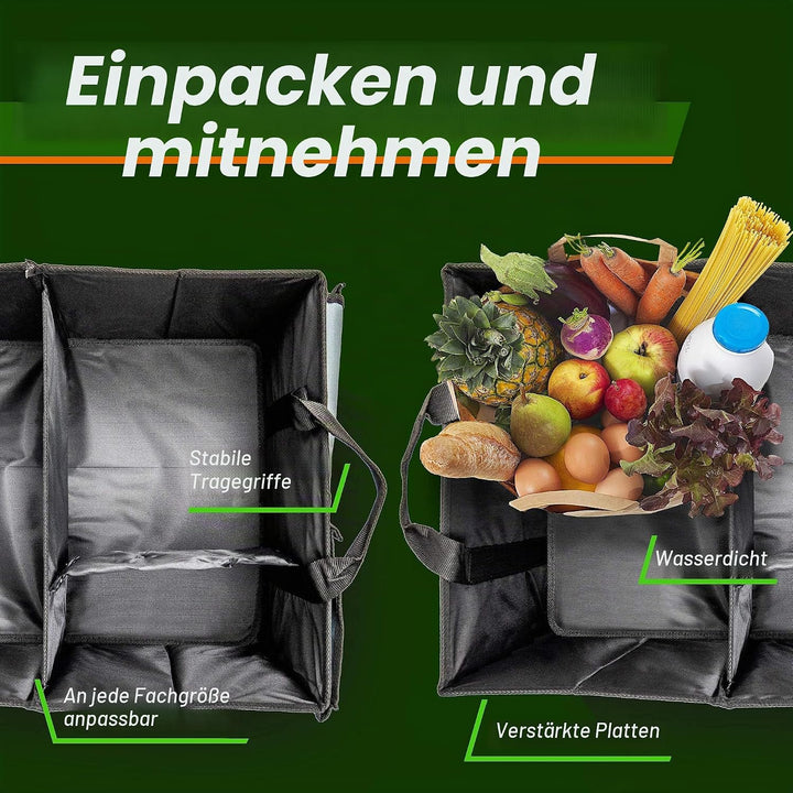 Drive Auto Products Kofferraum Organizer - Praktische Kofferraumtasche mit Fächern - Einkaufskorb, A