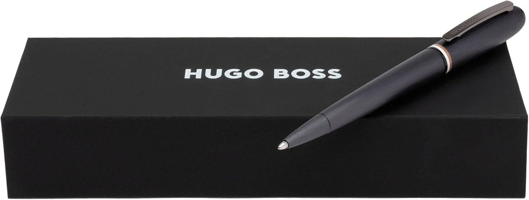 Hugo Boss Contour Iconic Kugelschreiber aus Messing und Aluminium in der Farbe Schwarz, Länge: 13,6c