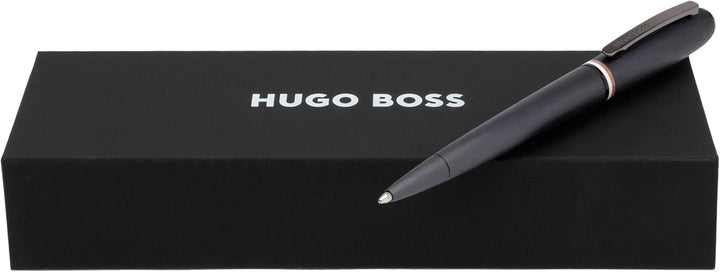 Hugo Boss Contour Iconic Kugelschreiber aus Messing und Aluminium in der Farbe Schwarz, Länge: 13,6c