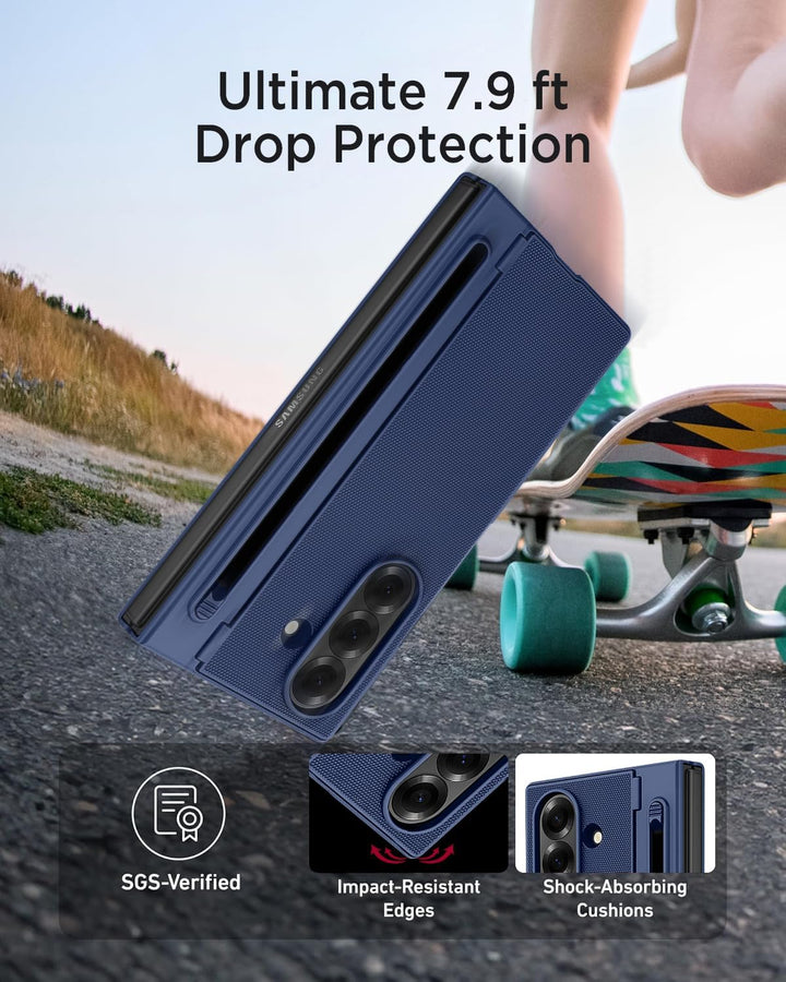 Miimall Kompatibel mit Samsung Galaxy Z Fold 5 Hülle mit S-Pen & Stifthalter, [HD Displayschutz] Ult