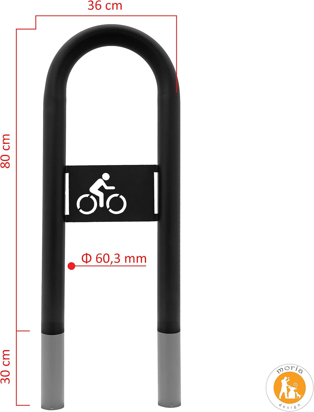MORIA DESIGN Fahrradständer Boden für 2 Fahrräder 110 x 36 cm - robust, MTB & E‑Bike, Bodenparker, p