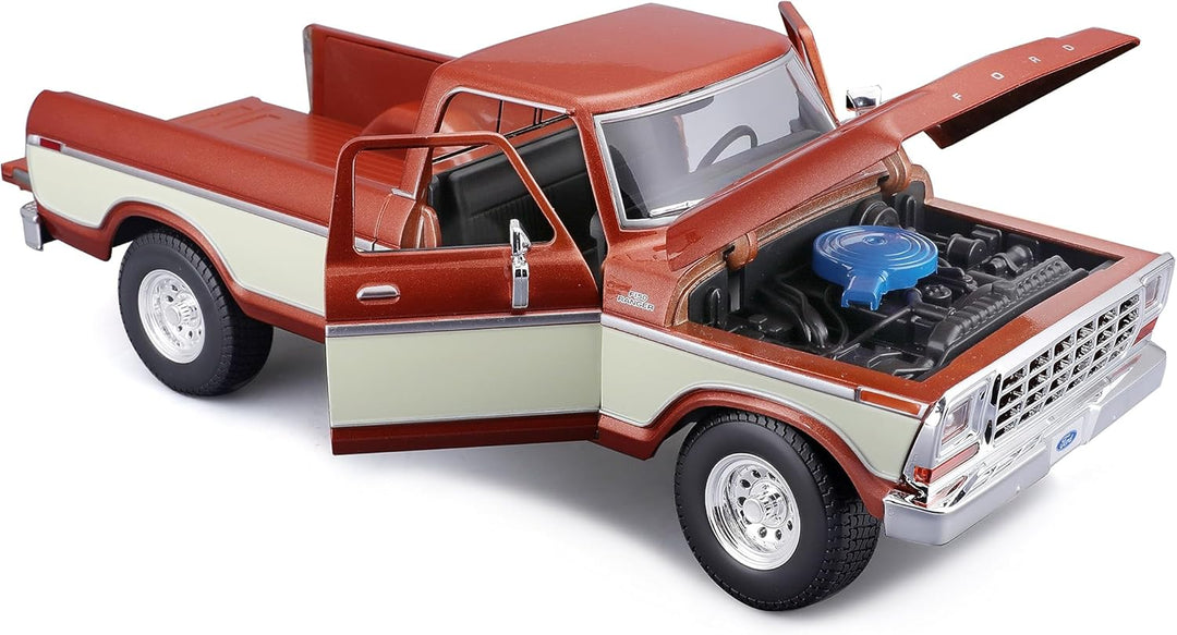 Maisto Ford F150 Pick-Up (1979): Modellauto im Massstab 1:18, Türen, Motorhaube und Heckklappe beweg