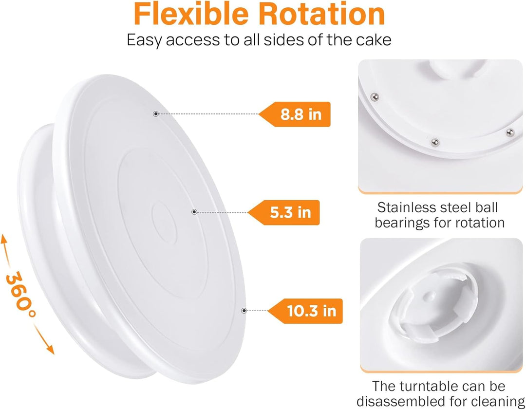 Comforty 71 Stücke Torten Zubehör, Torten Set, Cake Stand, Drehteller für Anfänger und Profis, 3