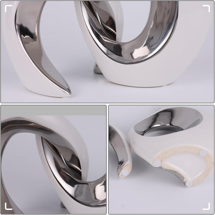 XIAOMAGG Keramik Vase，2er Set Hohle Weisse Moderne Vasen für Nordisches, Vasen Deko, ästhetische Boh