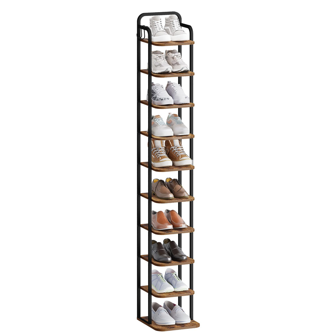Hzuaneri Vertikales Schuhregal, 10-Stockige Schuhregale, Schuhturm für kleine Räume, Freistehend, Ve