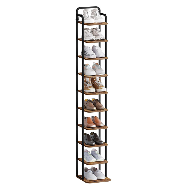 Hzuaneri Vertikales Schuhregal, 10-Stockige Schuhregale, Schuhturm für kleine Räume, Freistehend, Ve