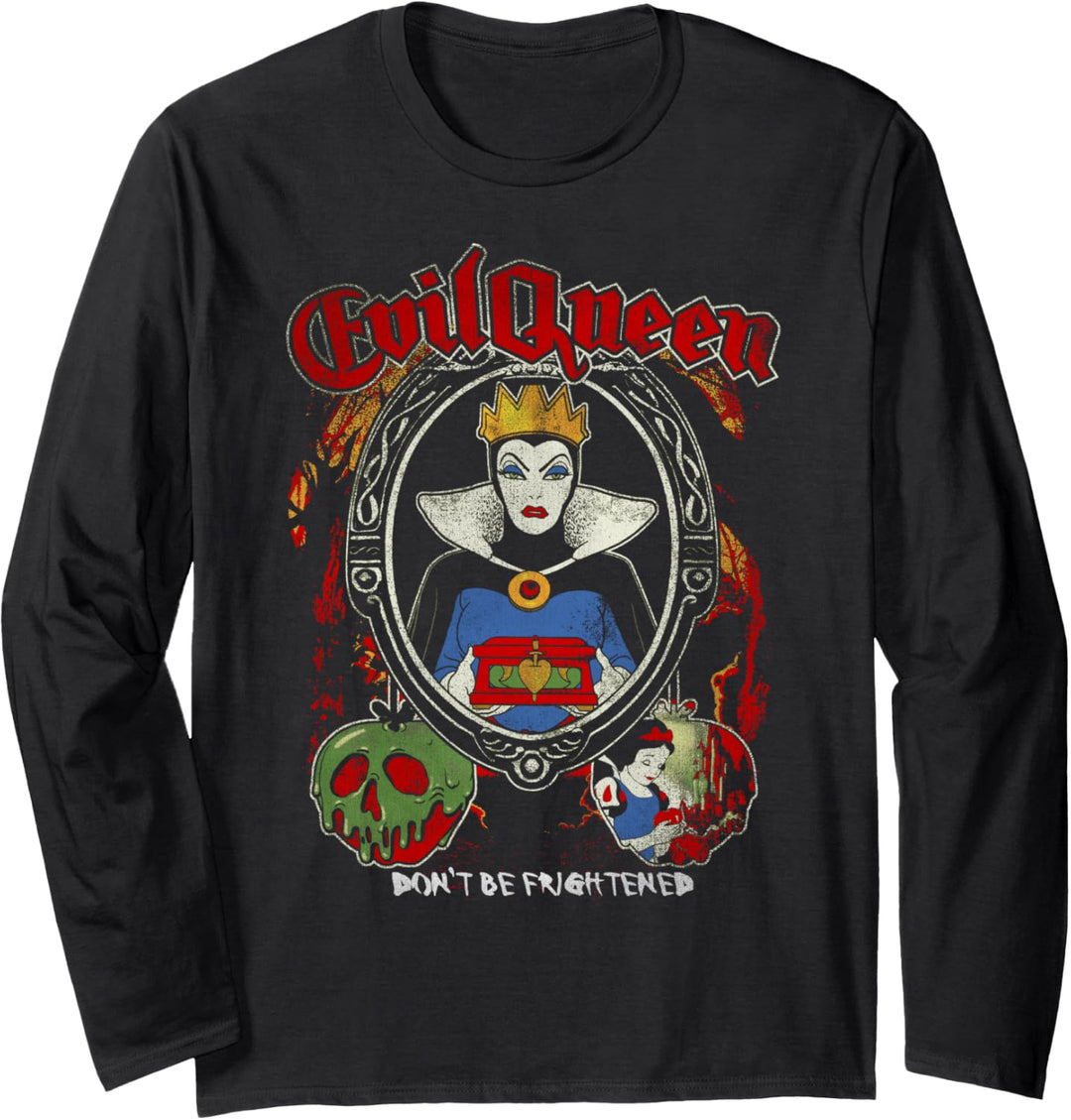 Disney Snow White Evil Queen Distressed Oval Portrait Langarmshirt
