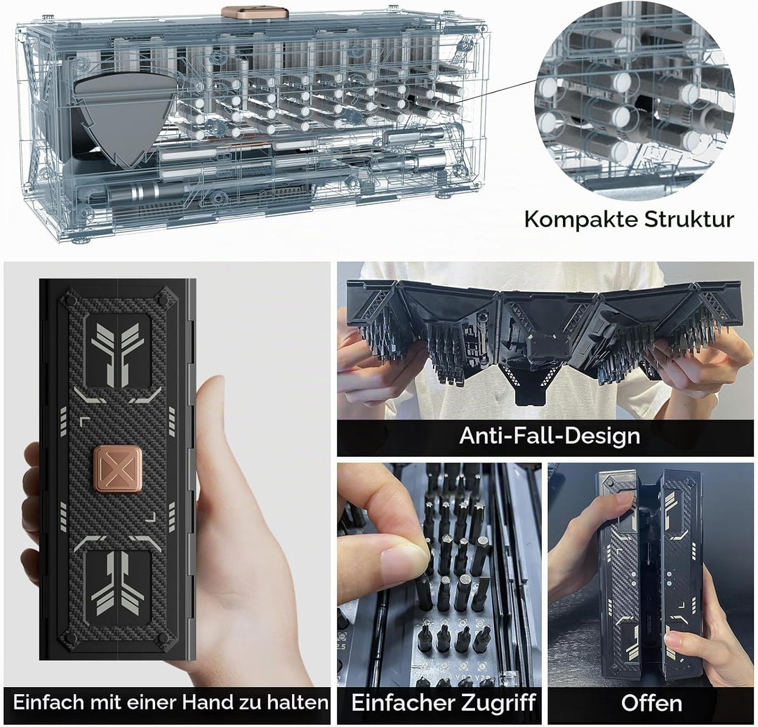 JAKEMY 180 in 1 Ratchet Screwdriver Set Precision Mechanic Repair Tool with Screw Extractor Set for