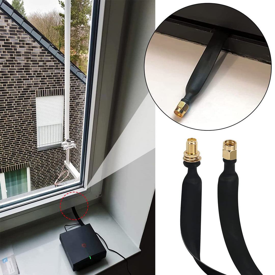 GIAK Helium Gainer Miner Antenne Nelawya LoRa Flachkab Stecker auf RP-SMA Fenster-und Türdurchführun