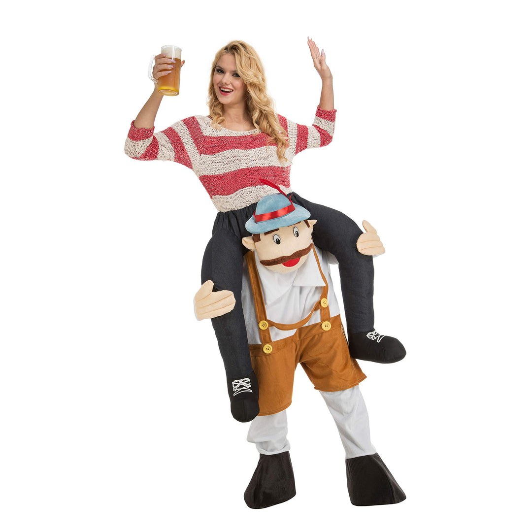 Festartikel Einheitsgrösse Huckepack-Kostüm Lederhosen, Einheitsgrösse Huckepack-Kostüm Lederhosen