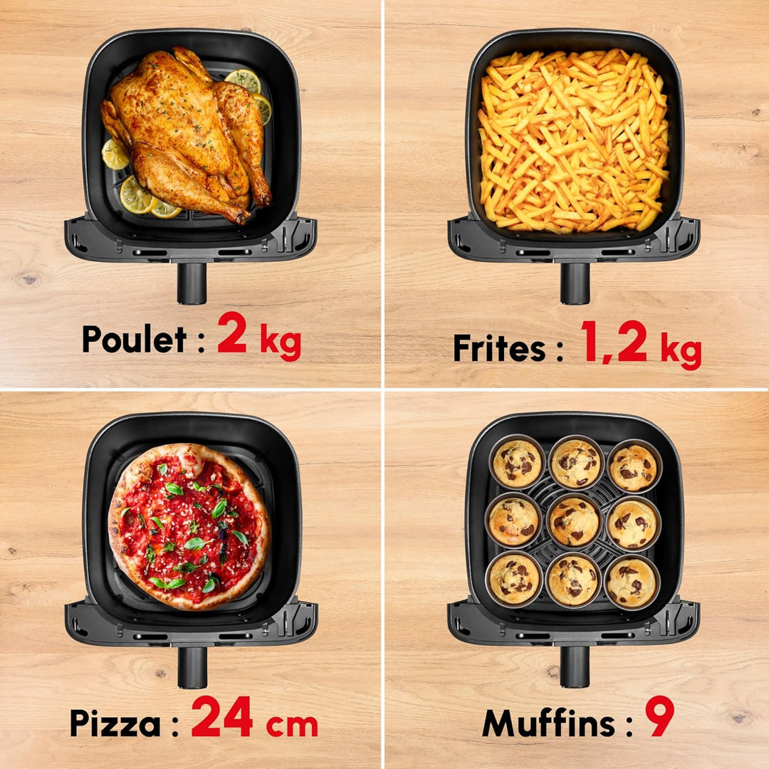 Moulinex Luftfritteuse, sehr grosses Fassungsvermögen von 7,5 l, 8 voreingestellte Programme, kompak