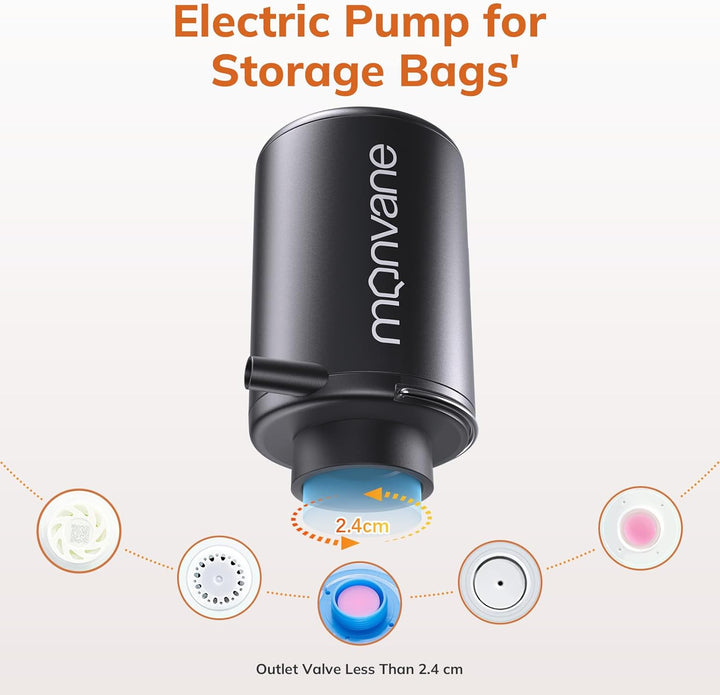 Elektrische Luftpumpe für Vakuumbeutel, MONVANE Vakuumpumpe für komprimierte Beutel, Tragbare Luftpu